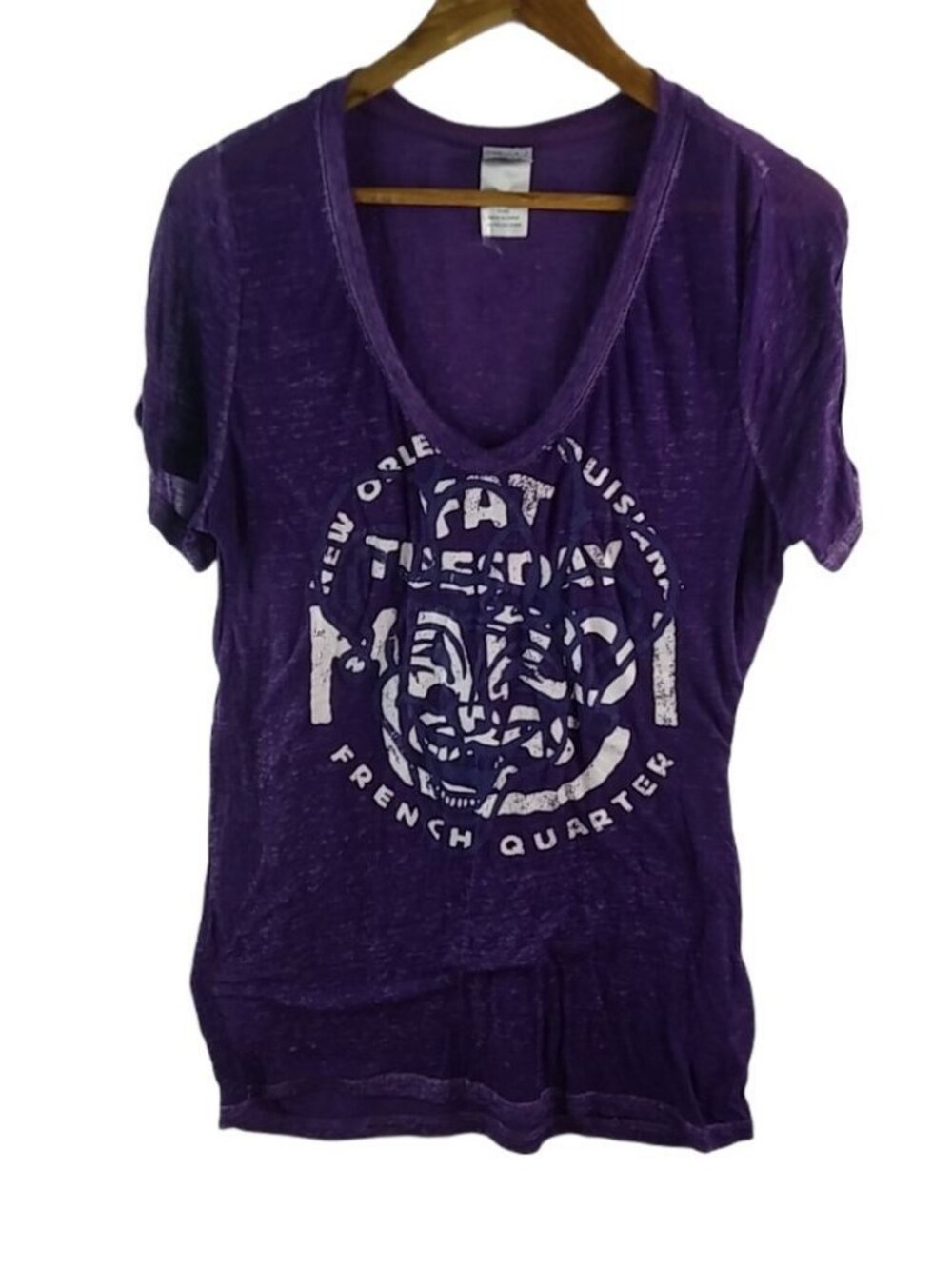 Fat Tuesday XL Mardi Gras Purple Thin Top Plus